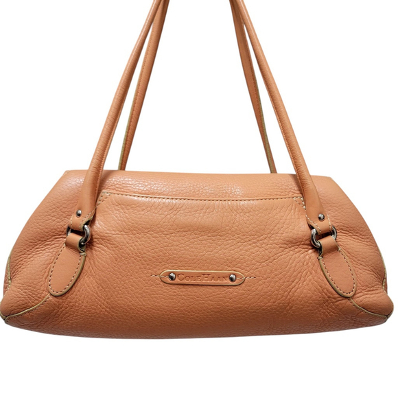Cole Haan Women Small Satchel Pebbled Double Strap Genuine Leather Bag Pre-owned - Picture 1 of 13